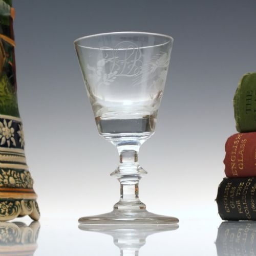 antique georgian hops barley engraved glass c1800 - CATEGORY: ANTIQUE GLASS - DATED 1800