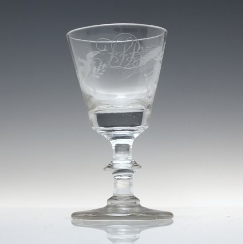 ANTIQUE GEORGIAN HOPS BARLEY ENGRAVED GLASS C1800 - ADDITIONAL PHOTO 1