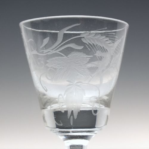 ANTIQUE GEORGIAN HOPS BARLEY ENGRAVED GLASS C1800 - ADDITIONAL PHOTO 4
