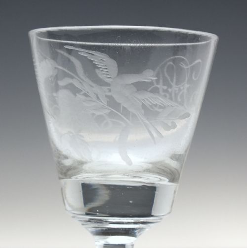 ANTIQUE GEORGIAN HOPS BARLEY ENGRAVED GLASS C1800 - ADDITIONAL PHOTO 5