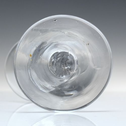 ANTIQUE 18TH CENTURY DRAWN TRUMPET GIN GLASS C1750 - ADDITIONAL PHOTO 4