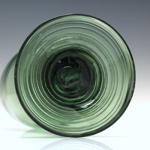 ANTIQUE OLIVE GREEN WINE ROEMER GLASS WITH HOLLOW STEM C1780 - ADDITIONAL PHOTO 4