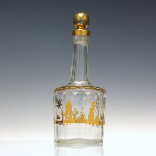 18TH CENTURY ROCCO GILDED GLASS LIQUEUR DECANTER C1780 - ADDITIONAL PHOTO 1