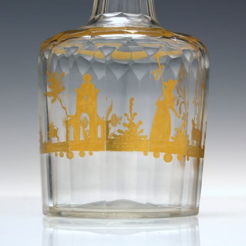 18TH CENTURY ROCCO GILDED GLASS LIQUEUR DECANTER C1780 - ADDITIONAL PHOTO 2