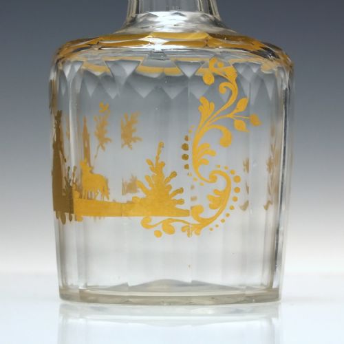 18TH CENTURY ROCCO GILDED GLASS LIQUEUR DECANTER C1780 - ADDITIONAL PHOTO 3