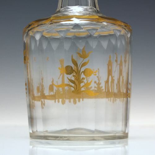 18TH CENTURY ROCCO GILDED GLASS LIQUEUR DECANTER C1780 - ADDITIONAL PHOTO 4