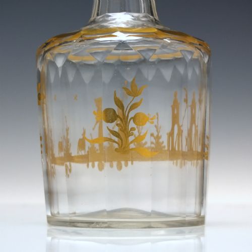 18TH CENTURY ROCCO GILDED GLASS LIQUEUR DECANTER C1780 - ADDITIONAL PHOTO 5