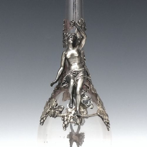 MAGNIFICENT ART NOUVEAU GLASS PEWTER CLARET JUG C1890 - ADDITIONAL PHOTO 5