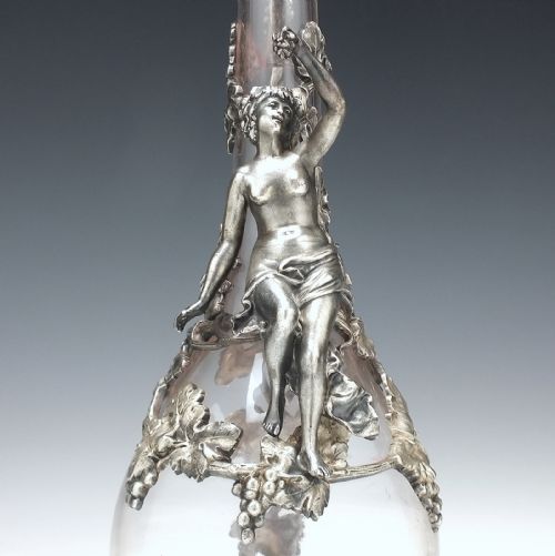 MAGNIFICENT ART NOUVEAU GLASS PEWTER CLARET JUG C1890 - ADDITIONAL PHOTO 6