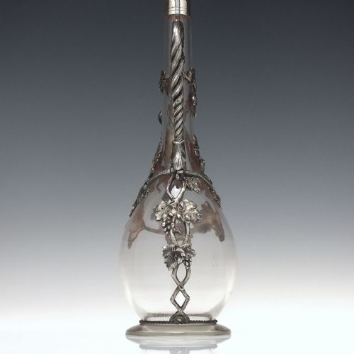 MAGNIFICENT ART NOUVEAU GLASS PEWTER CLARET JUG C1890 - ADDITIONAL PHOTO 9