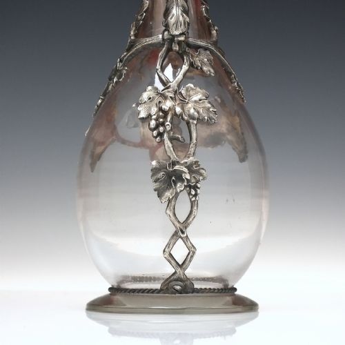 MAGNIFICENT ART NOUVEAU GLASS PEWTER CLARET JUG C1890 - ADDITIONAL PHOTO 10