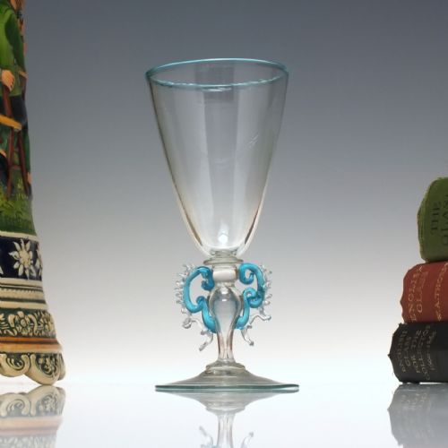 venetian salviati co winged wine glass 185990 - CATEGORY: ANTIQUE GLASS - DATED 1880
