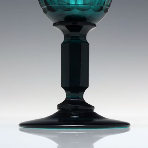 RARE 19TH CENTURY TURQUOISE WINE GLASS C1830 - ADDITIONAL PHOTO 2