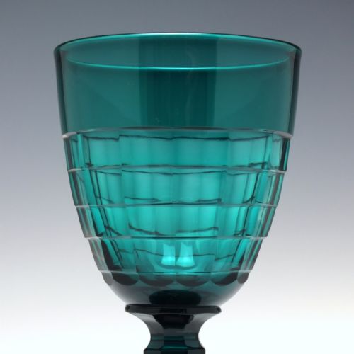 RARE 19TH CENTURY TURQUOISE WINE GLASS C1830 - ADDITIONAL PHOTO 3