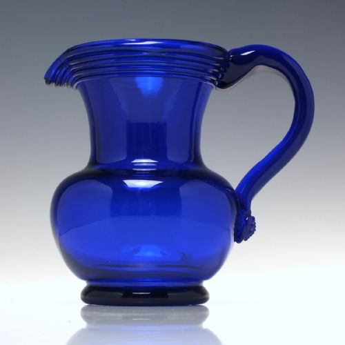 victorian bristol blue water jug c1880 - CATEGORY: ANTIQUE GLASS - DATED 1880