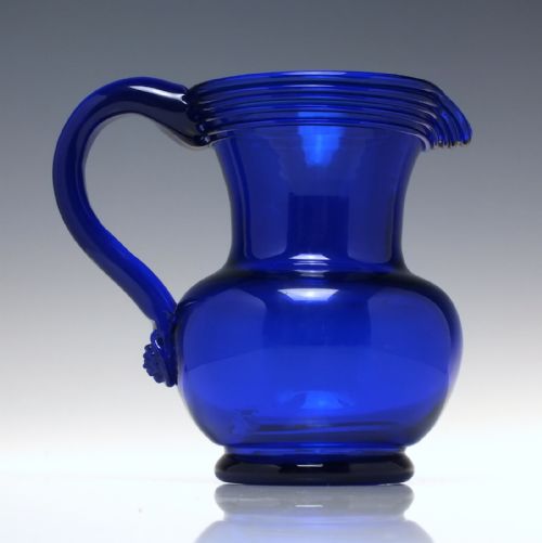 VICTORIAN BRISTOL BLUE WATER JUG C1880 - ADDITIONAL PHOTO 3