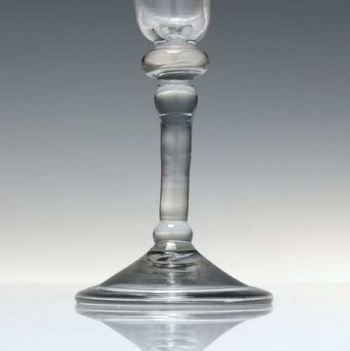 18TH CENTURY BALUSTROID WINE GLASS C1740 - ADDITIONAL PHOTO 3