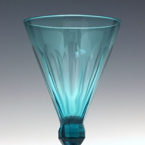 PAIR PEACOCK BLUE GEORGIAN REGENCY WINE GLASSES C1820 - ADDITIONAL PHOTO 3