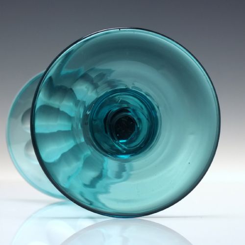 PAIR PEACOCK BLUE GEORGIAN REGENCY WINE GLASSES C1820 - ADDITIONAL PHOTO 5