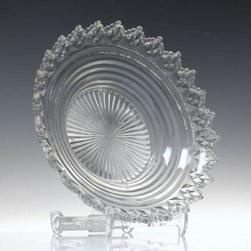 large irish cut glass serving bowl c1830 - CATEGORY: ANTIQUE GLASS - DATED 1850