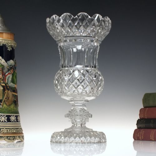 large victorian scottish thistle cut glass vase c1880 - CATEGORY: ANTIQUE GLASS - DATED 1880