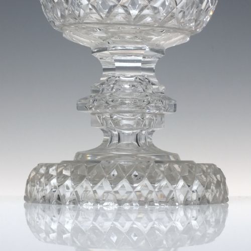 LARGE VICTORIAN SCOTTISH THISTLE CUT GLASS VASE C1880 - ADDITIONAL PHOTO 1