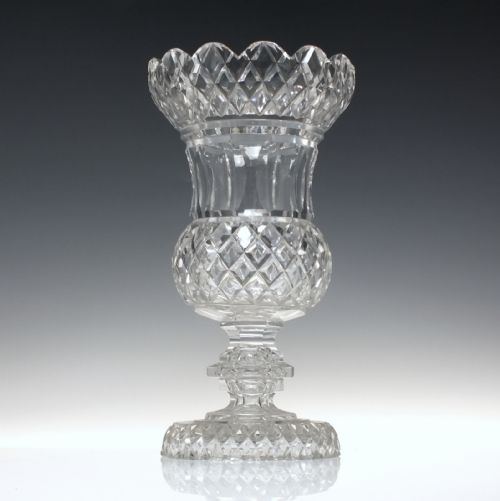 LARGE VICTORIAN SCOTTISH THISTLE CUT GLASS VASE C1880 - ADDITIONAL PHOTO 2