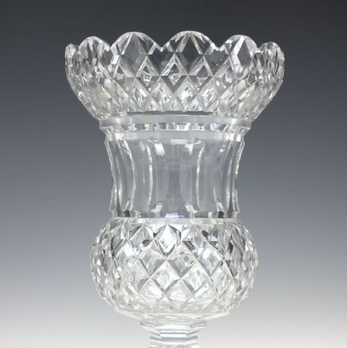 LARGE VICTORIAN SCOTTISH THISTLE CUT GLASS VASE C1880 - ADDITIONAL PHOTO 3