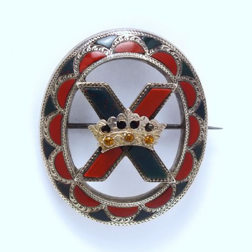 outstanding antique scottish celtic shield silver brooch c1880 - CATEGORY: ANTIQUE JEWELLERY - DATED 1880