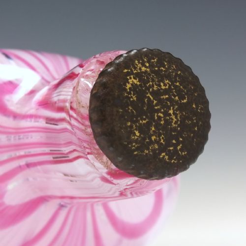 19TH CENTURY PINK NAILSEA GLASS FLASK C1830 - ADDITIONAL PHOTO 2