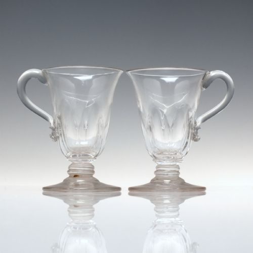 pair antique georgian custard cup glasses c1820 - CATEGORY: ANTIQUE GLASS - DATED 1800