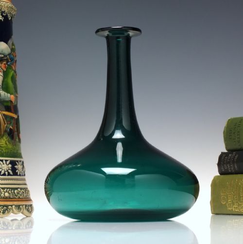 antique georgian bristol green glass mell decanter carafe c1830 - CATEGORY: ANTIQUE GLASS - DATED 1800
