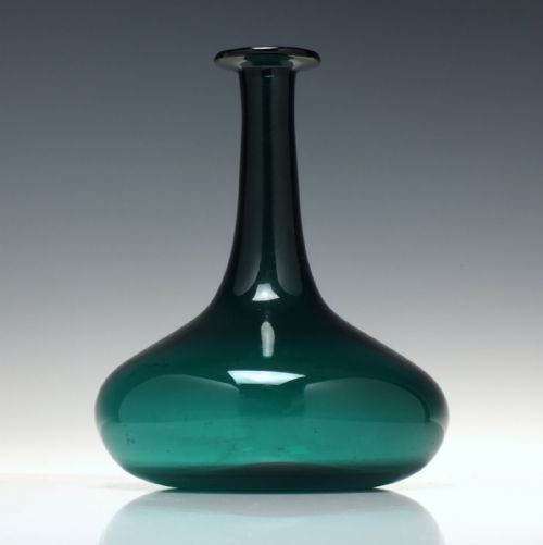ANTIQUE GEORGIAN BRISTOL GREEN GLASS MELL DECANTER CARAFE C1830 - ADDITIONAL PHOTO 1