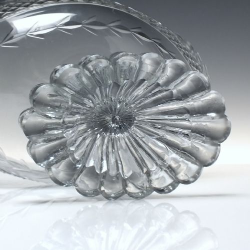 LARGE IRISH GLASS CANOE STANDING BOWL C1800 - ADDITIONAL PHOTO 5