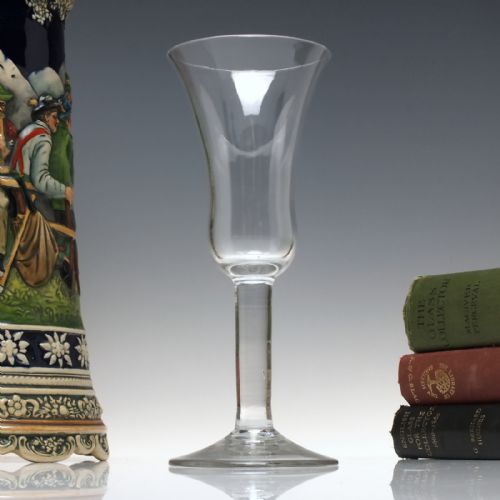 large antique 18th century georgian plain stem ale glass c1750 - CATEGORY: ANTIQUE GLASS - DATED 1750