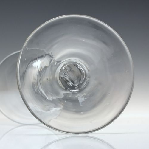LARGE ANTIQUE 18TH CENTURY GEORGIAN PLAIN STEM ALE GLASS C1750 - ADDITIONAL PHOTO 5
