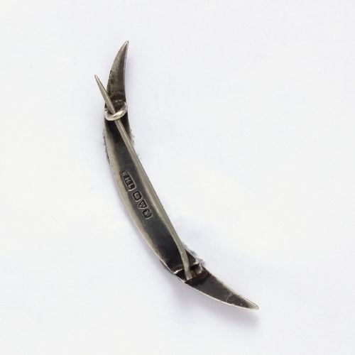 UNUSUAL ANTIQUE CELTIC SILVER CRESCENT MOON PIN 1922 - ADDITIONAL PHOTO 1