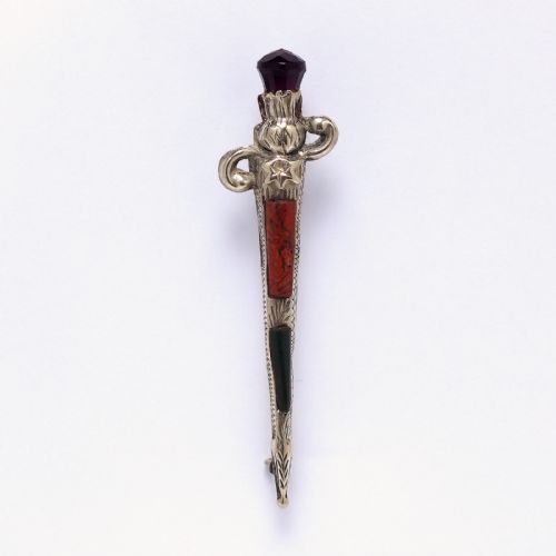 antique scottish celtic silver dirk gemstone brooch c1920 - CATEGORY: ANTIQUE JEWELLERY - DATED 1890