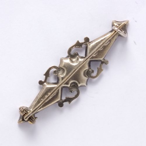 ANTIQUE SCOTTISH CELTIC SILVER BLUE LACE AGATE BROOCH PIN 1899 - ADDITIONAL PHOTO 1