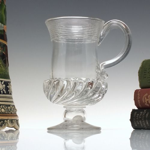 18th century gadrooned glass coin tankard c1791 - CATEGORY: ANTIQUE GLASS - DATED 1750