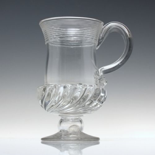 18TH CENTURY GADROONED GLASS COIN TANKARD C1791 - ADDITIONAL PHOTO 1