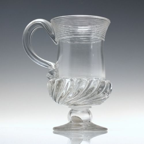 18TH CENTURY GADROONED GLASS COIN TANKARD C1791 - ADDITIONAL PHOTO 2