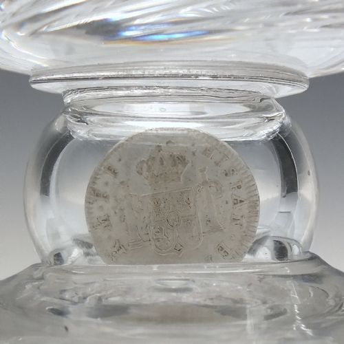 18TH CENTURY GADROONED GLASS COIN TANKARD C1791 - ADDITIONAL PHOTO 4