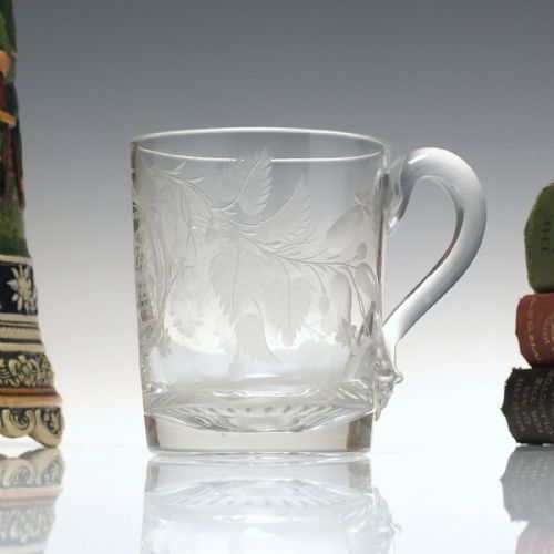 19th century engraved glass tankard c1840 - CATEGORY: ANTIQUE GLASS - DATED 1850