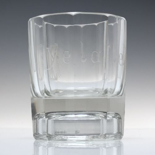 19TH CENTURY LAST DROP GAMBLING DICE WHISKY GLASS TUMBLER C1850 - ADDITIONAL PHOTO 1