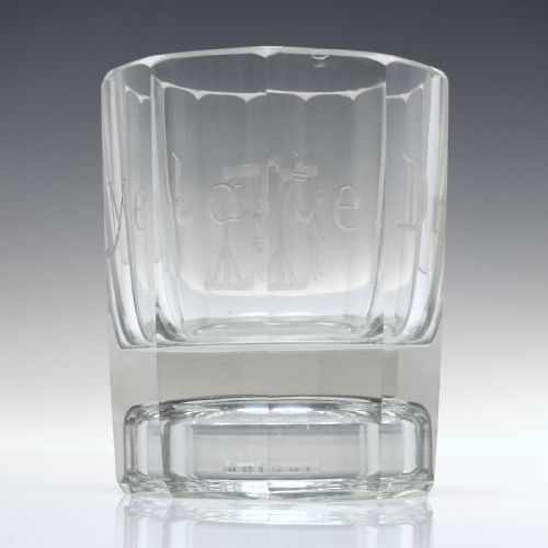19TH CENTURY LAST DROP GAMBLING DICE WHISKY GLASS TUMBLER C1850 - ADDITIONAL PHOTO 2