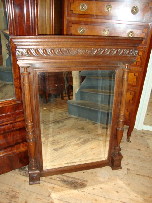 French Henri 11 Oak Mirror