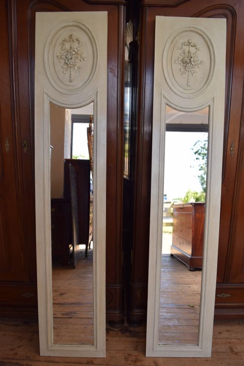 Pair Painted French Mirrors