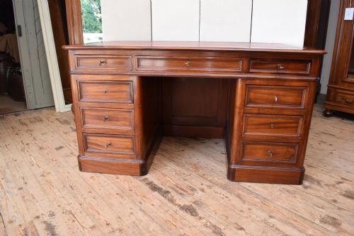 fig 1. FRENCH MAHOGANY PEDESTAL DESK