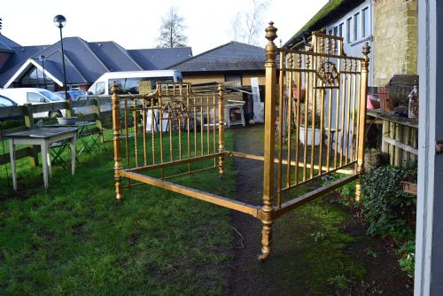 Victorian King Size Solid Cast Brass Bed
